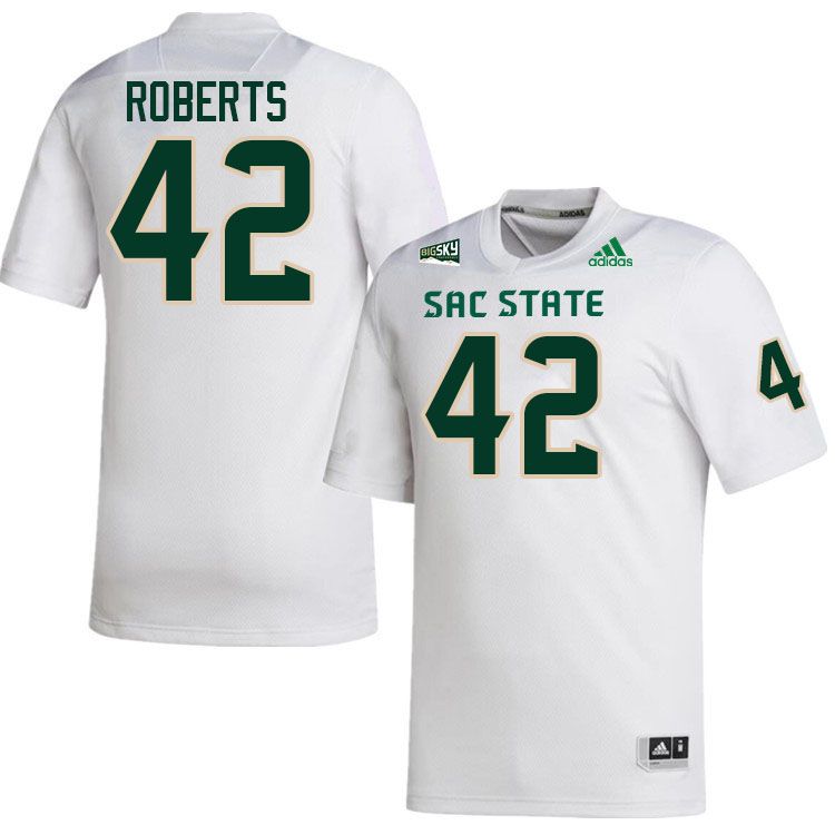 Sacramento State Hornets #42 Jerome Roberts College Football Jerseys Stitched-White